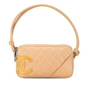 CHANEL Beige Leather Coco Mark Shoulder Bag